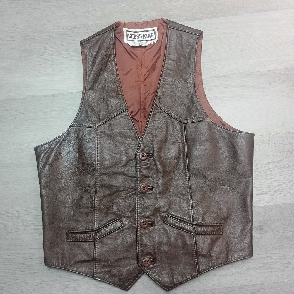 Men's Brown Leather Vest